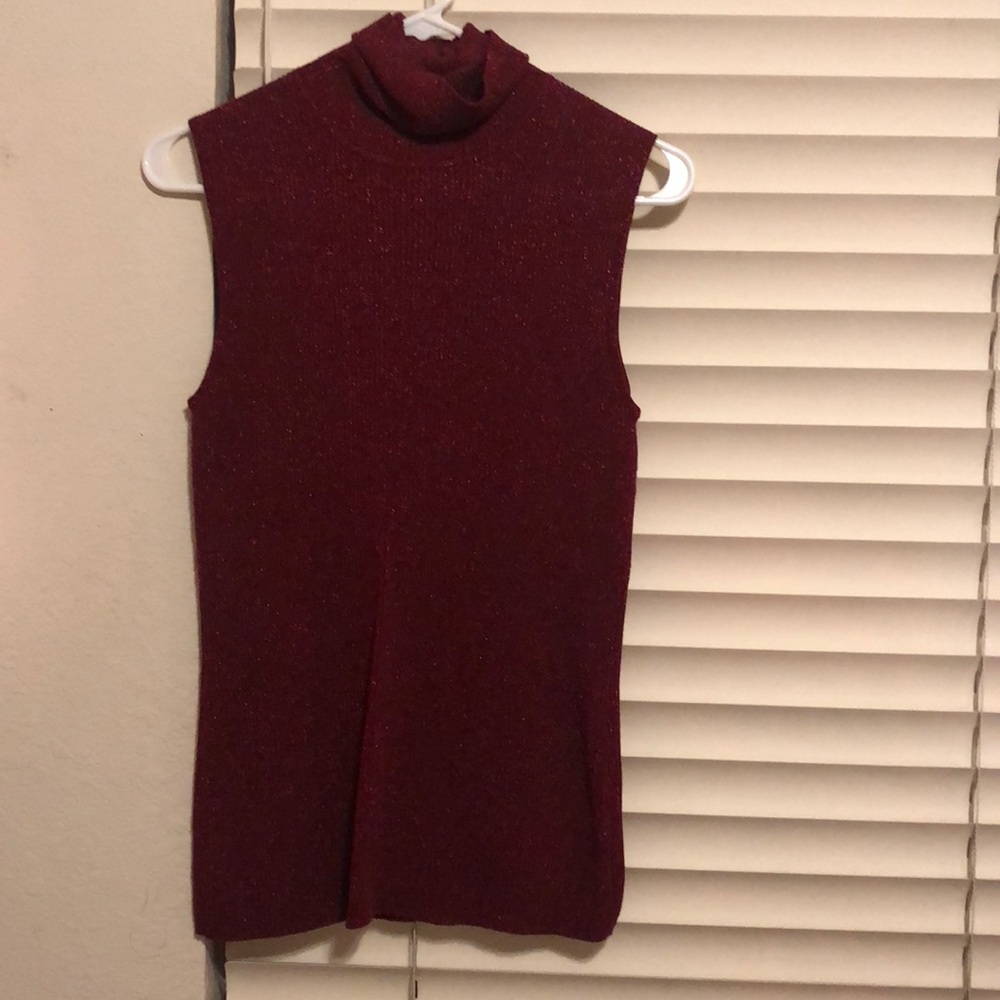red sweater tank top